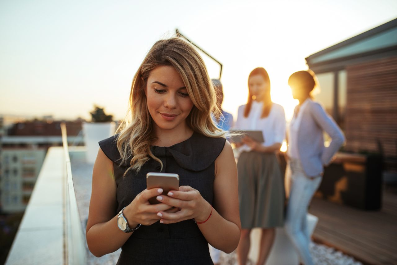 Middle-age woman managing her investment portfolio